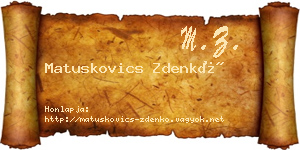 Matuskovics Zdenkó névjegykártya